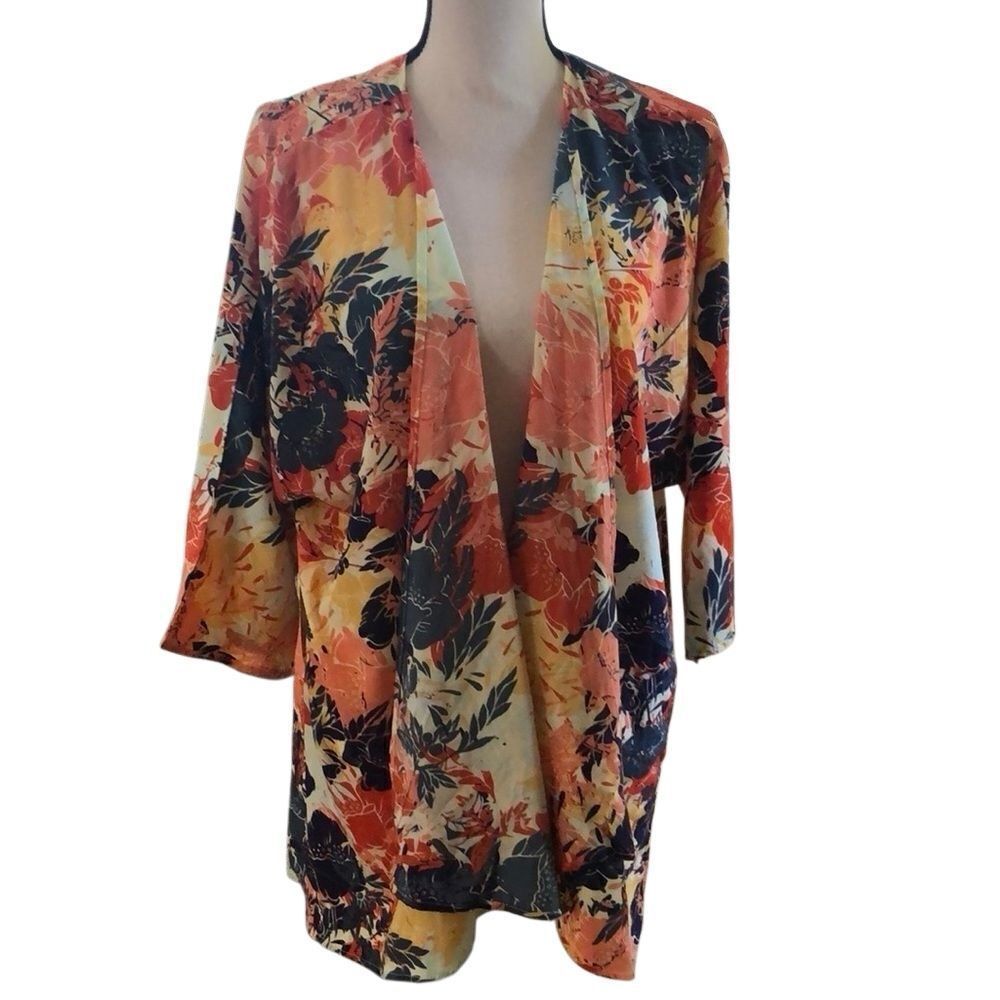 NEW LuLaRoe Fall Leaves Kimono Topper Sz L, Casual, Autumn, Classic